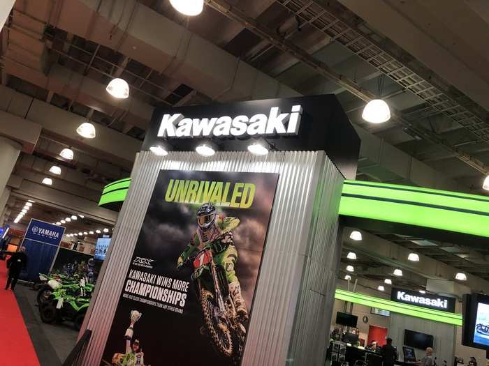 Kawasaki, like Yamaha and Suzuki, brought many, many bikes to the floor.