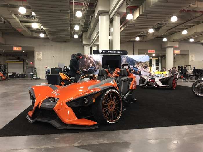 And Polaris brought a passel of Slingshot three-wheelers.