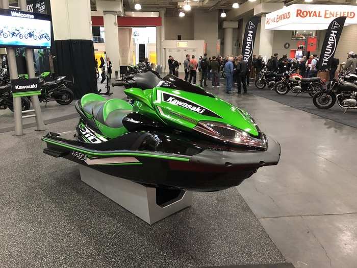 We will now end our Italian interlude with a survey of some of the mad, mad other sights of the show. Like this lurid green Kawasaki jet ski.