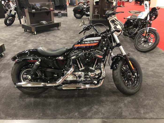 For me, one of the best bikes of the show was this Forty-Eight Special, complete with retro 1970s graphics on the tank.