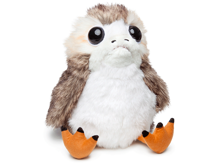 An adorable Porg plush that flaps its wings and makes three different sounds from the movie