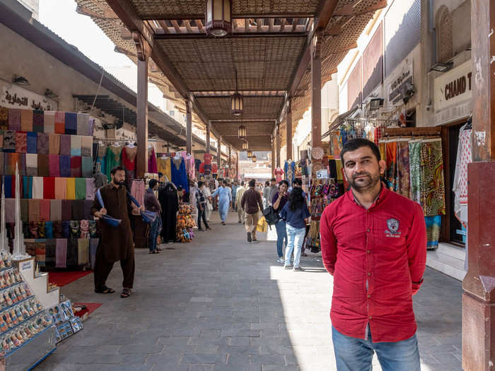 The textile souk is also known as the Old Souk. It is a bit more touristy than the other markets, no doubt due to the fact that its goods (fabrics, souvenirs, and clothes) are the things tourists are most likely to buy.