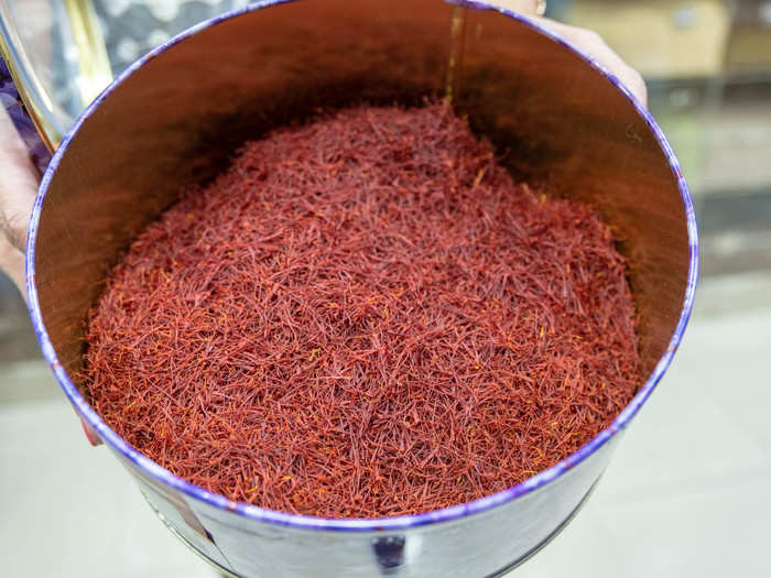 Iran is particularly famous for saffron, the most expensive spice in the world and one often called "red gold." The best stuff can sell for as much as $20 a gram. Iran produces a whopping 85% of the world