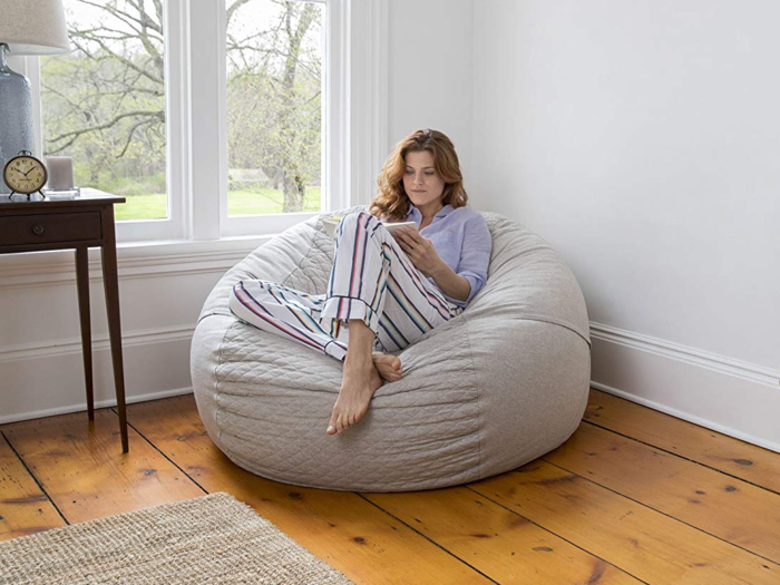 A high-end memory foam bean bag chair for their reading nook