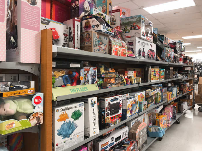 TJ Maxx had a big toy section on the first floor. It was a bit of a mess, but it carried a big variety of products.