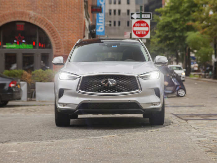 Up front, the QX50 is standard issue Infiniti complete with the corporate grille.