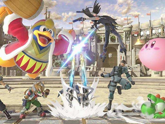 Playing "Super Smash Bros. Ultimate" with up to eight friends.