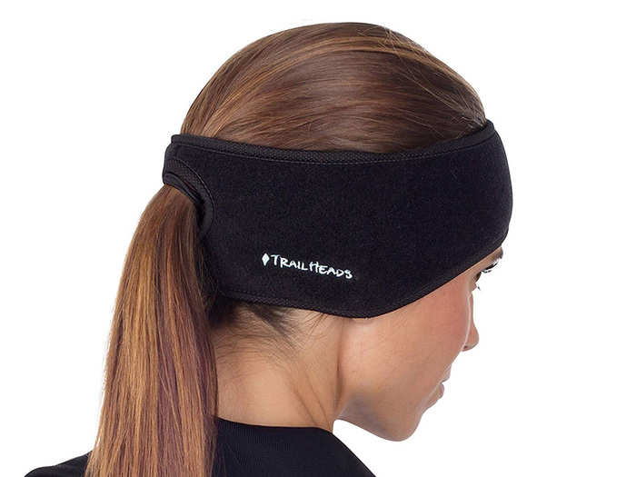 A running headband that warms ears and works with a normal ponytail.