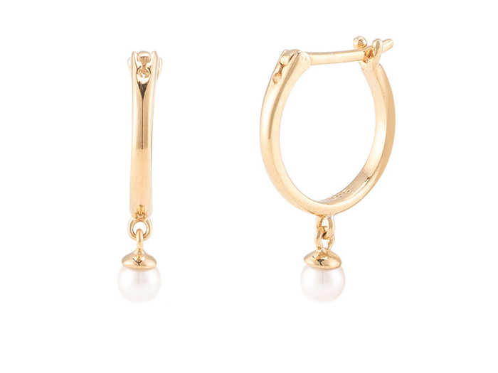 Pearl hoop earrings