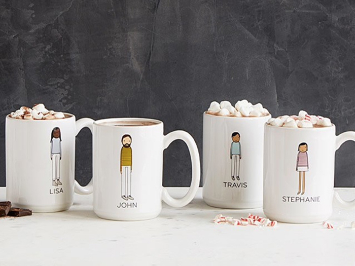 Cute mugs that depict your family members and the year the family was established