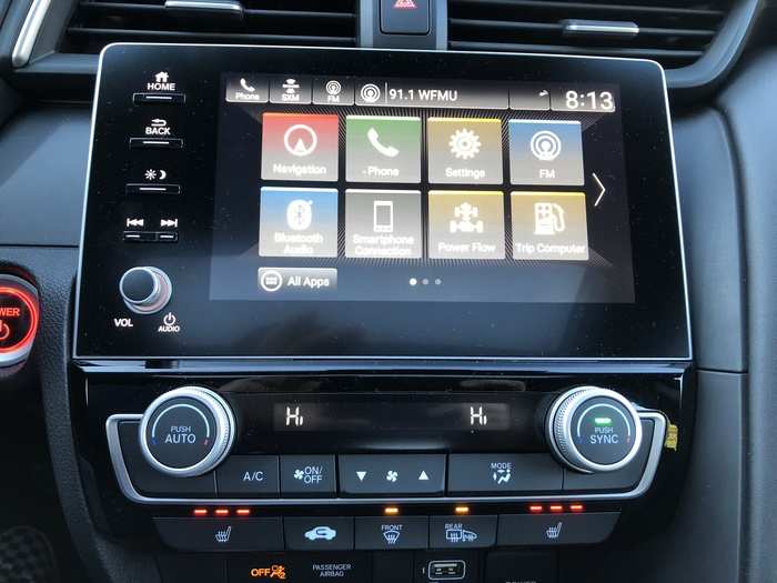 The touchscreen infotainment system doesn