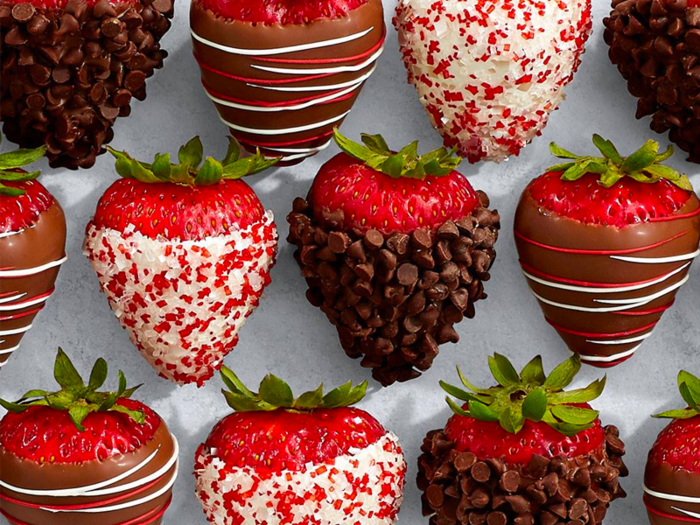 A dozen chocolate-covered strawberries