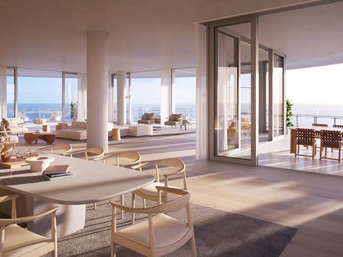 According to a press release, the penthouse has 25,000 square feet of space: The more-than-12,000-square-feet of interior space ...