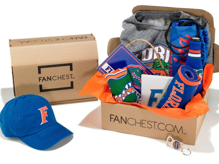 A box from Fanchest filled with their favorite team