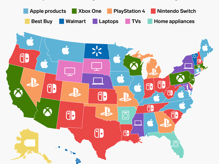 Black Friday is the largest shopping event in the United States. BlackFriday.com combed through data to find the most searched-for terms in every state for 2018. The data was put together by comparing month-over-month Google searches using the 30-day period ending on November 9.