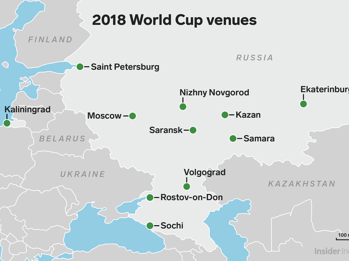 June 14 marked the start of the 2018 World Cup in Russia. Tournament matches took place at 11 venues across the country, taking teams as far east as Ekaterinburg and as far south as Sochi.