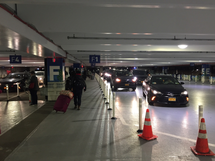 The garage kept congestion to a minimum by creating separation between pickup lanes.