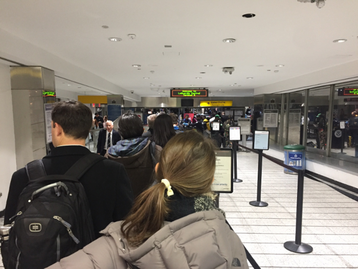 Once I got to security, I was surprised to find that the TSA pre-check line was the longer of the two lines.