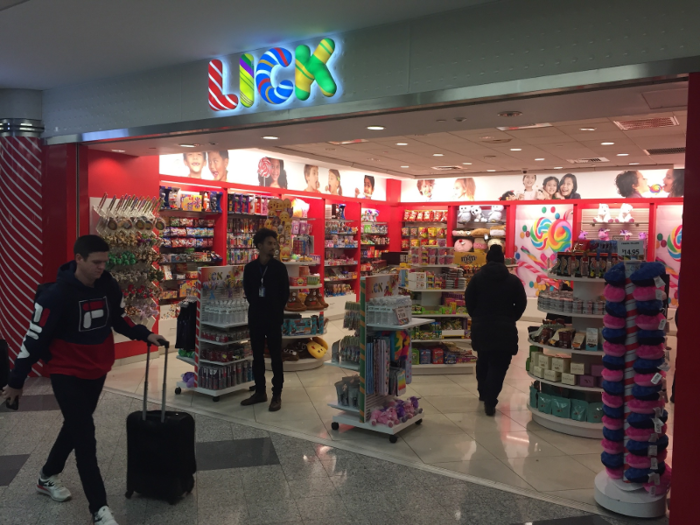 There were a few new stores above the food court, including a candy store ...