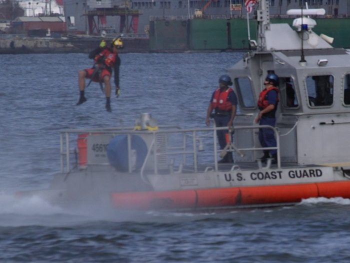 Search-and-rescue operations are much more common and can be particularly challenging, especially when a crew member has to be lowered to the water or onto a vessel.