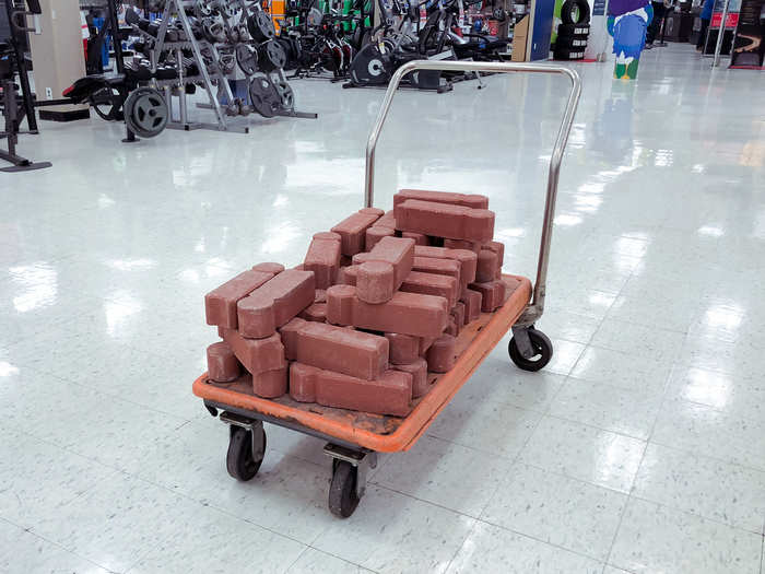 We found some strange things, too, like a pile of bricks sitting in the middle of the store  ...