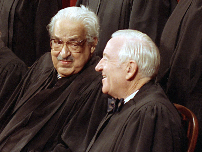 5. Justice Thurgood Marshall liked to sleep through the photo call.