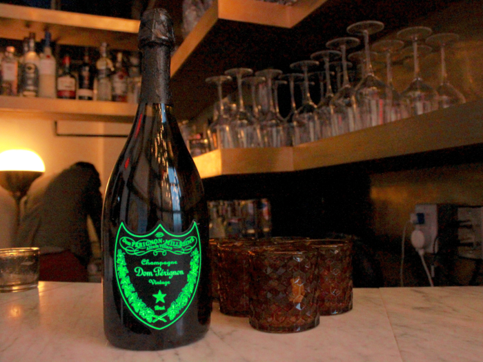 This glow-in-the-dark bottle of Champagne, Dom Pérignon Luminous, costs $795.