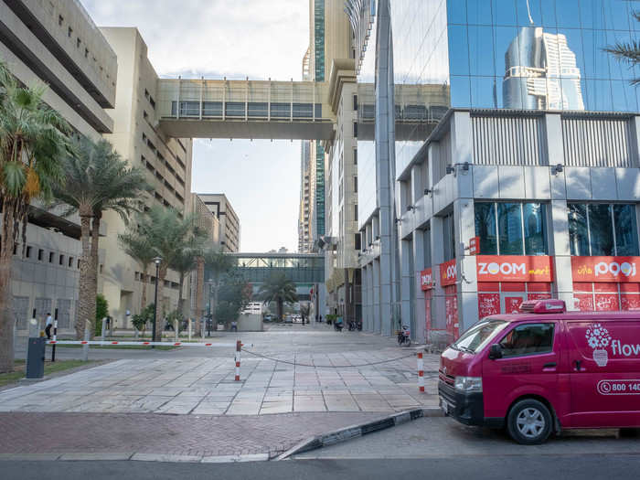 When compared to a city in the US or Europe or Asia, Dubai feels like a ghost town. There was a Zoom, a convenient store, on the street level, but little if anything else.