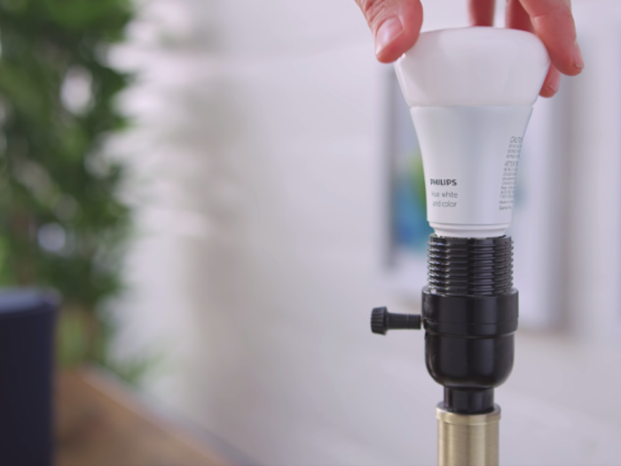 To set up your Philips Hue starter kit, just screw one of the bulbs into any normal-sized light socket.