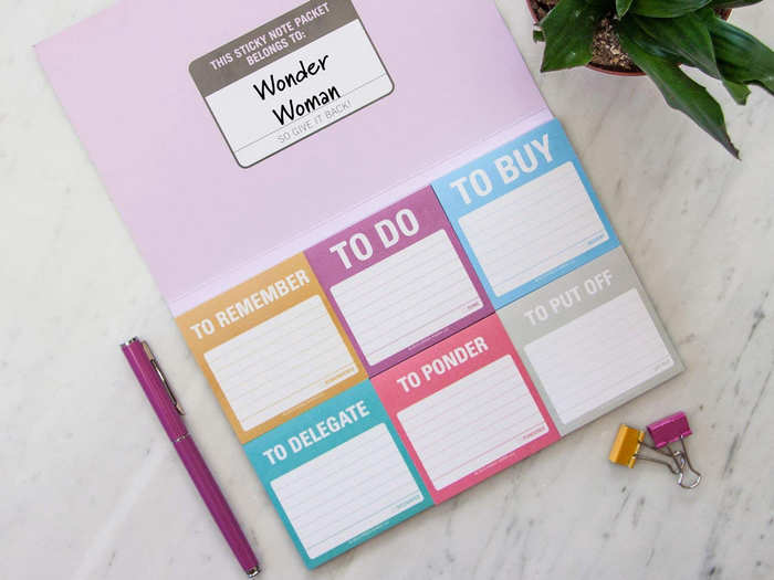 A pack of sticky notes to keep them on track