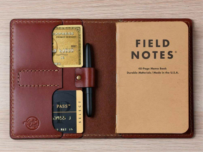 A handcrafted, full-grain cover for their Field Notes or Moleskin notebook