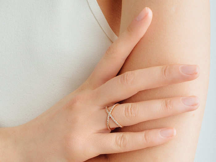 A dainty diamond ring