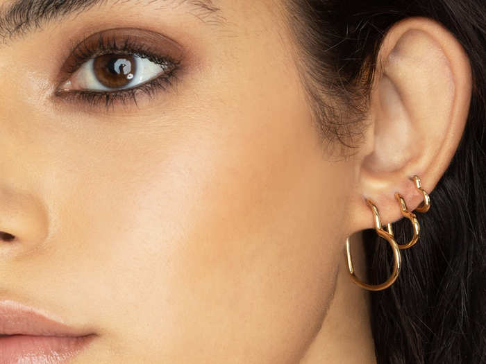 A delicate, but unique pair of hoops