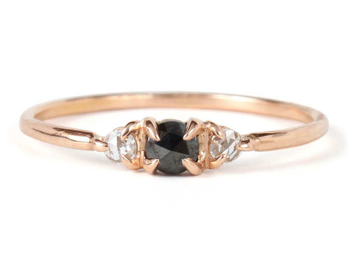 A unique black diamond ring