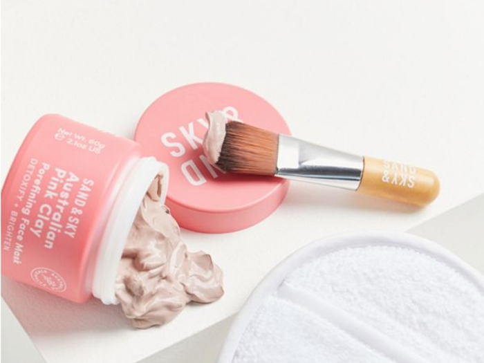 An Instagram-ready pink clay mask