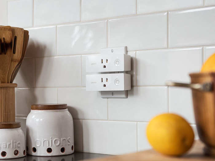 A smart plug that works with Amazon Alexa and Google Assistant.