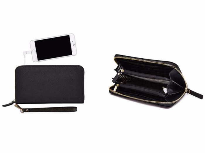 A leather wallet that can recharge your phone on the go.