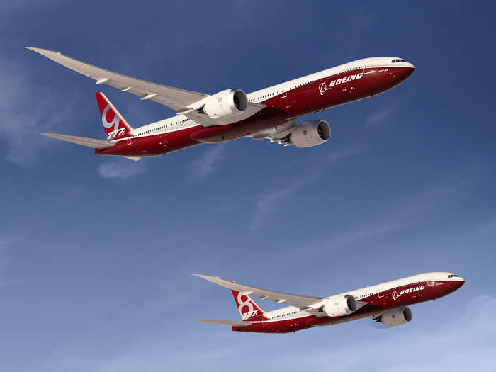 The Boeing 777-8 has a list price of $394.9 million. The larger 777-9 costs $425.8 million.