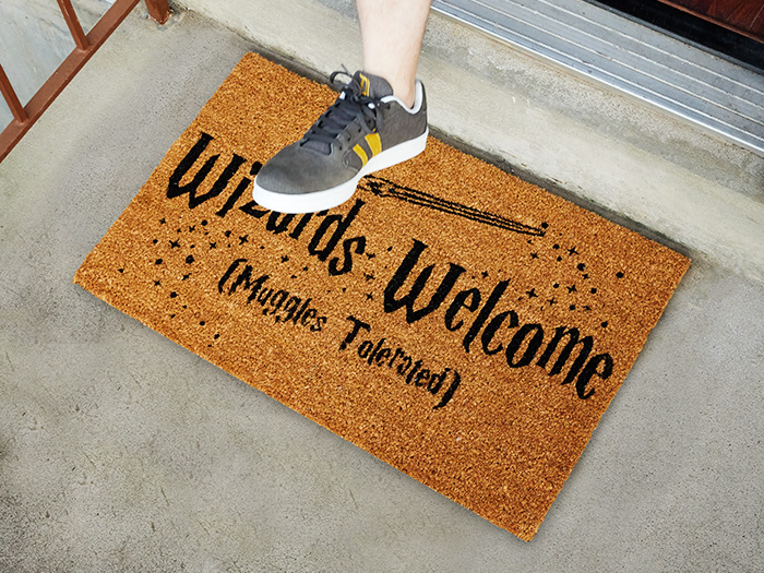 A welcome mat that shows off your wizard pride