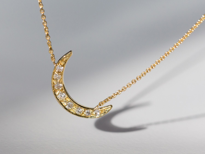 A beautiful crescent moon necklace