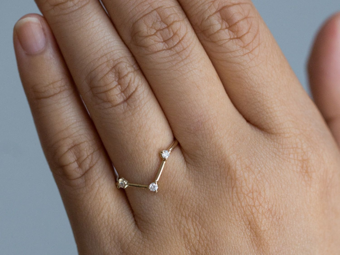 A delicate triangle ring