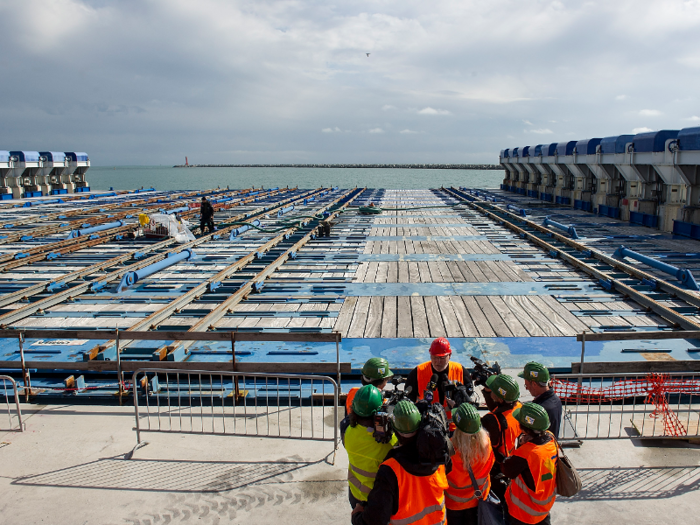 The city has been trying to minimize flooding for years. In 2003, Italy started building a giant flood barrier meant to isolate the Venetian Lagoon, the enclosed bay where Venice is located.