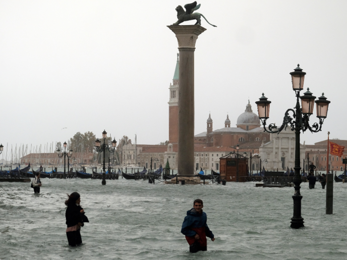Venice frequently floods, but at the end of October 2018, Venice was hit by a series of intense storms that left three-quarters of the city submerged and at least 11 people dead in the worst flooding in a decade.
