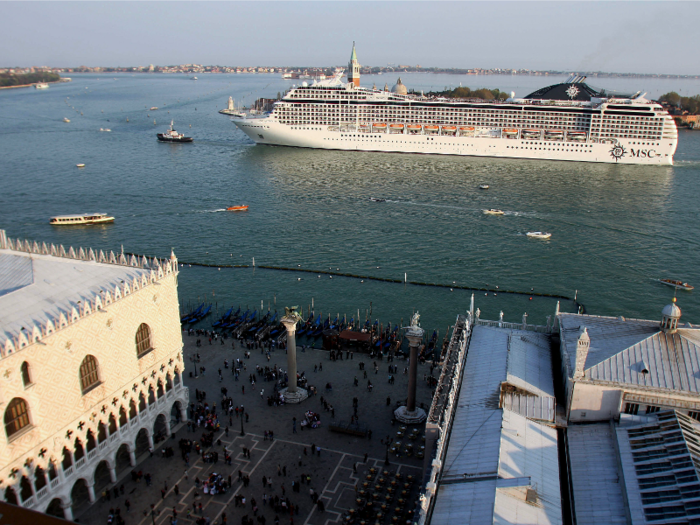 But critics say that even cruise ships passing nearby will damage the fragile ecosystem of the Venice lagoon.