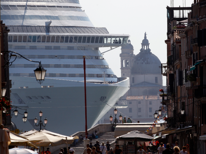 The ships also block views of the city