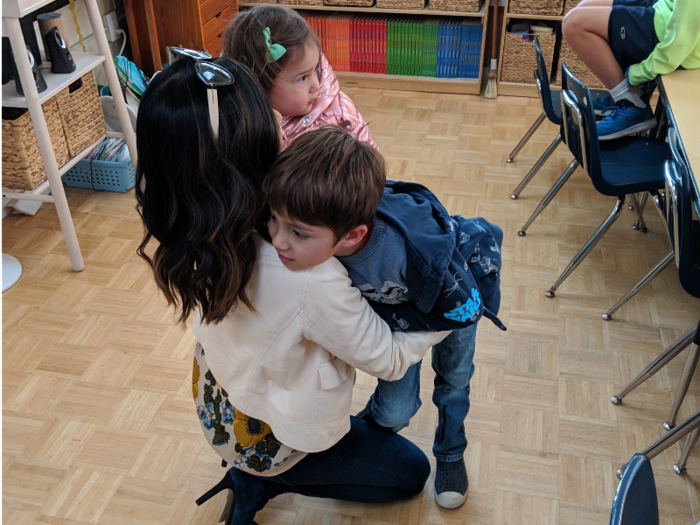 She says goodbye to her children and then continues her commute to the Google campus in Mountain View. "I