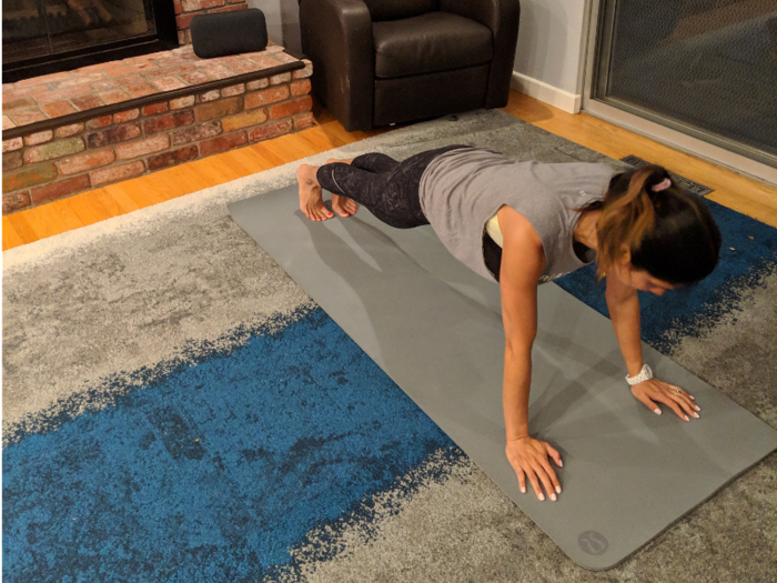 Rincon wakes up at around 5:30 a.m. so she has time to do a quick workout — which includes a core workout and yoga — and take a shower before her kids wake up at about 6:15.