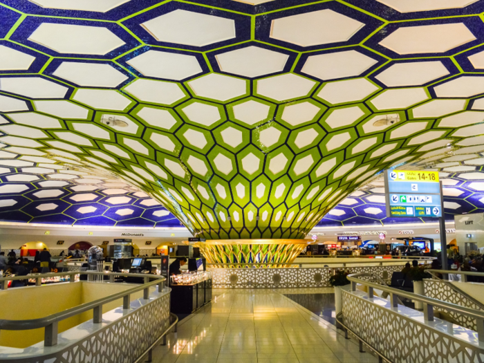 The central rotunda of Terminal 1 is pretty striking with its colorful honeycomb design. Terminal 3 may be newer, but it