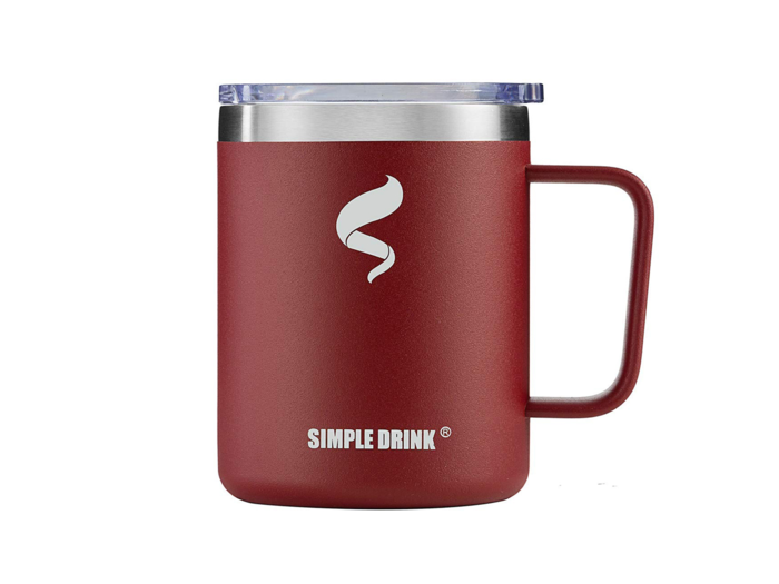 A double-walled, vacuum insulated mug to keep your beverages hot or cold