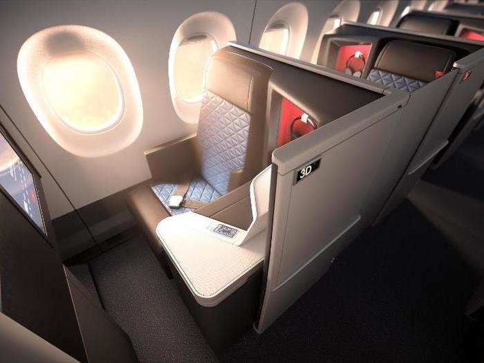 A first-class seat is advertised to look truly impressive.